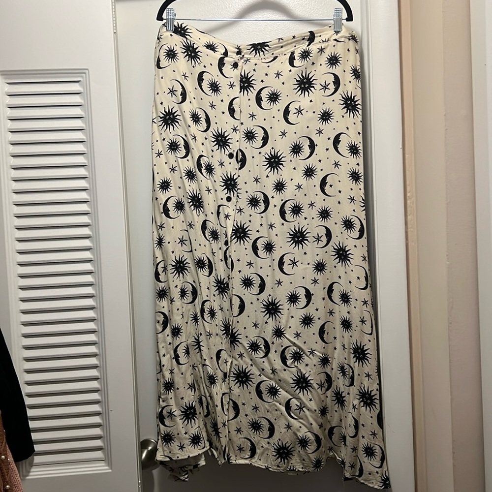 Celestial Button-Front Maxi Skirt